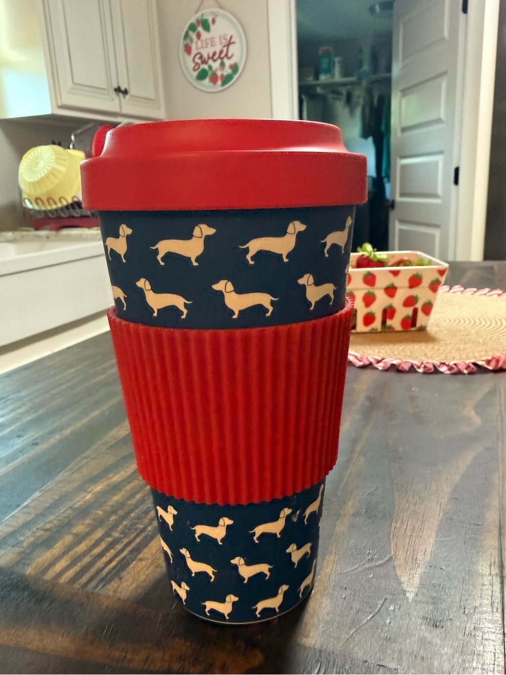 Cambridge Bamboo Dachshund Travel Mug